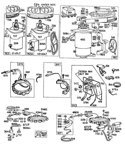 Elect Starters,misc Elect Diagram and Parts List for  Briggs and Stratton Engine